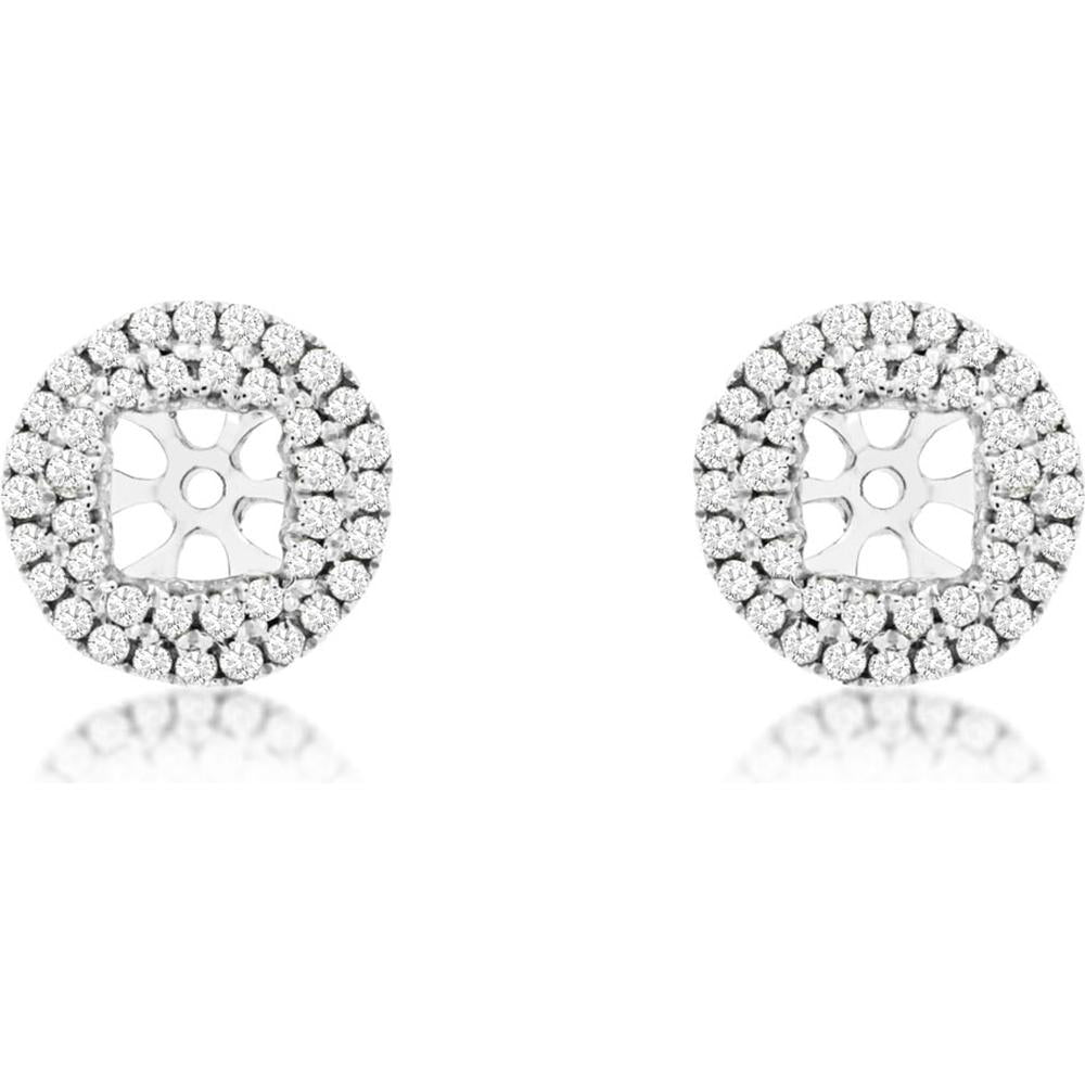 Royal 14K White Gold Diamond Earrings Jackets - Radiant Sparkle
