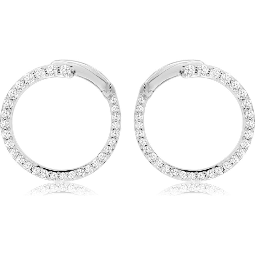 Royal 14K White Gold Diamond Earrings - Radiant Brilliance and Timeless Elegance
