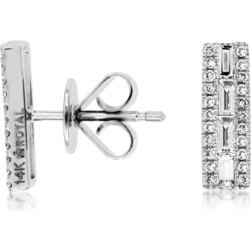 Royal 14K White Gold Diamond Earrings - Timeless Elegance and Radiant Beauty