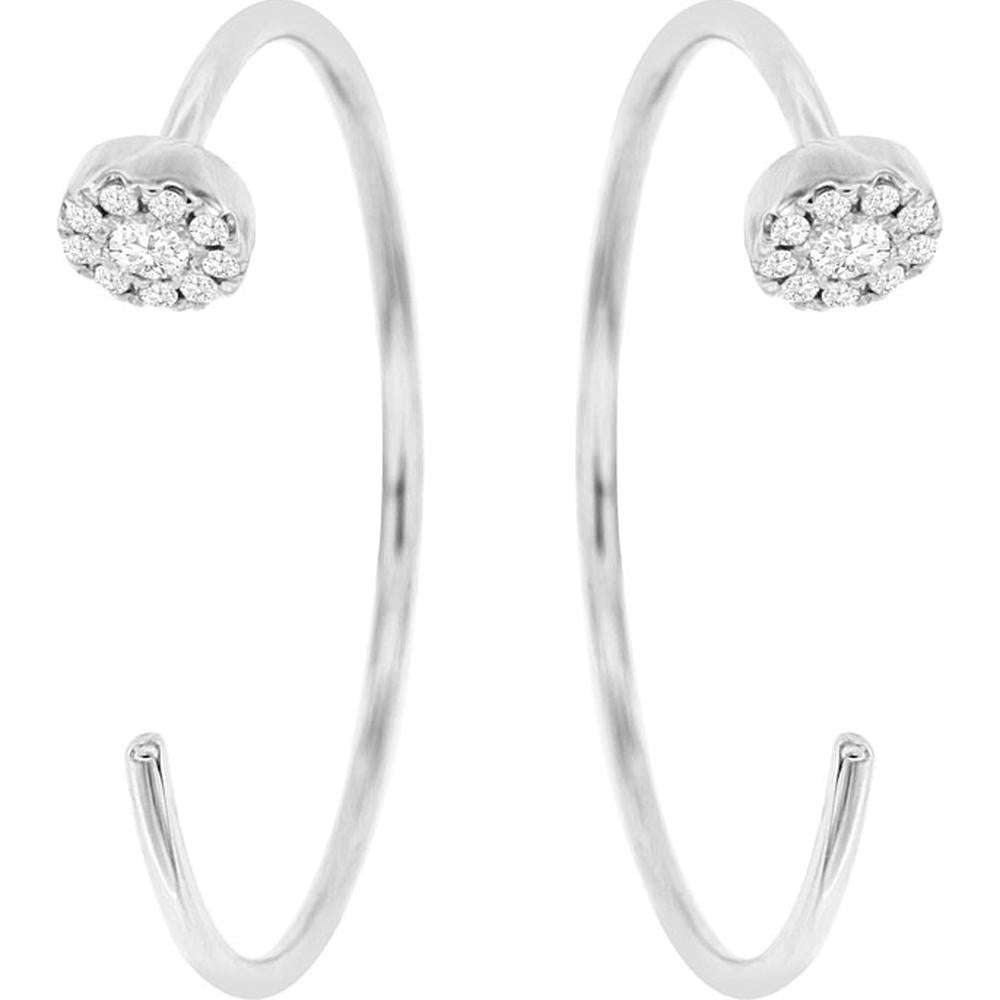 Royal 14K White Gold Diamond Earrings - Timeless Elegance & Sparkling Sophistication