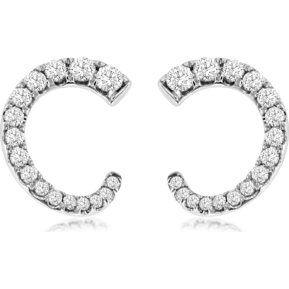 Royal 14K White Gold Diamond Earrings - Timeless Elegance in Every Sparkle