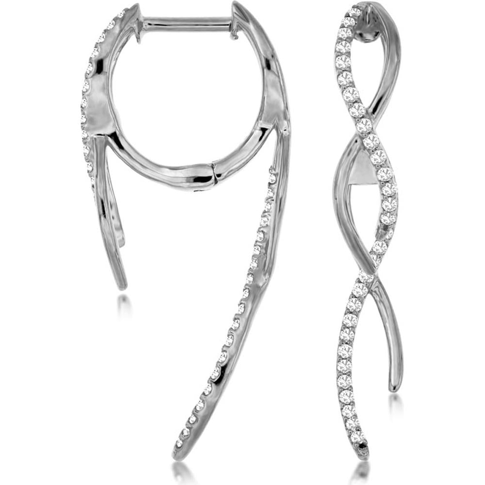 Royal 14K White Gold Diamond Earrings - Timeless Elegance