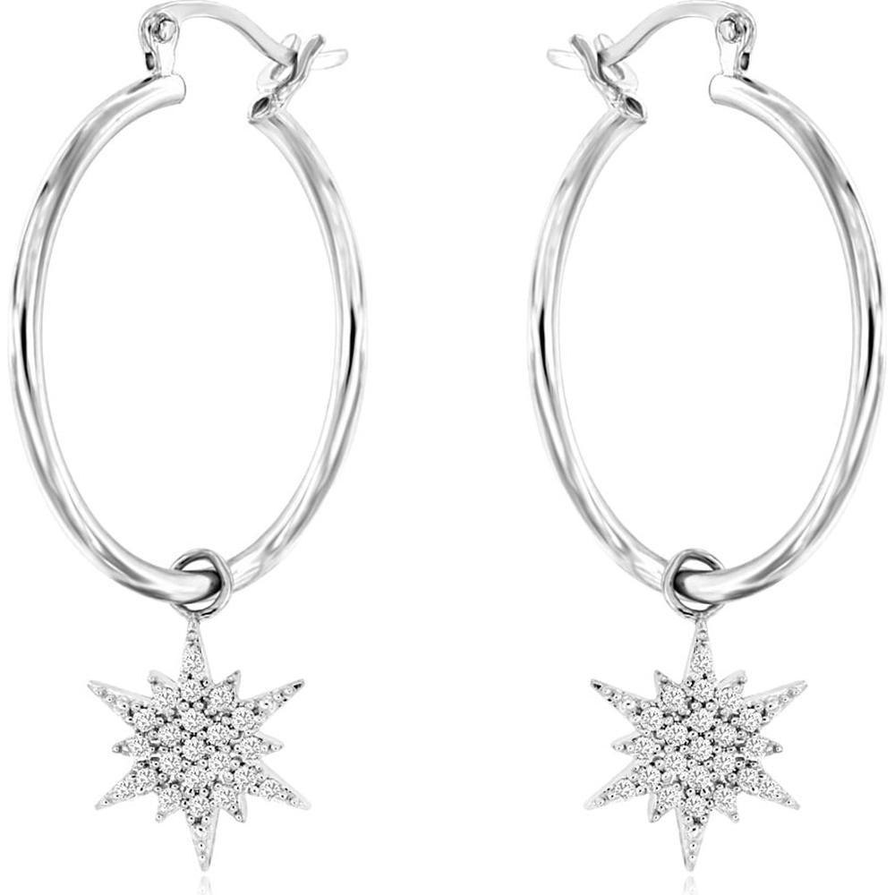 Royal 14K White Gold Diamond Earrings - Timeless Sparkle and Elegance