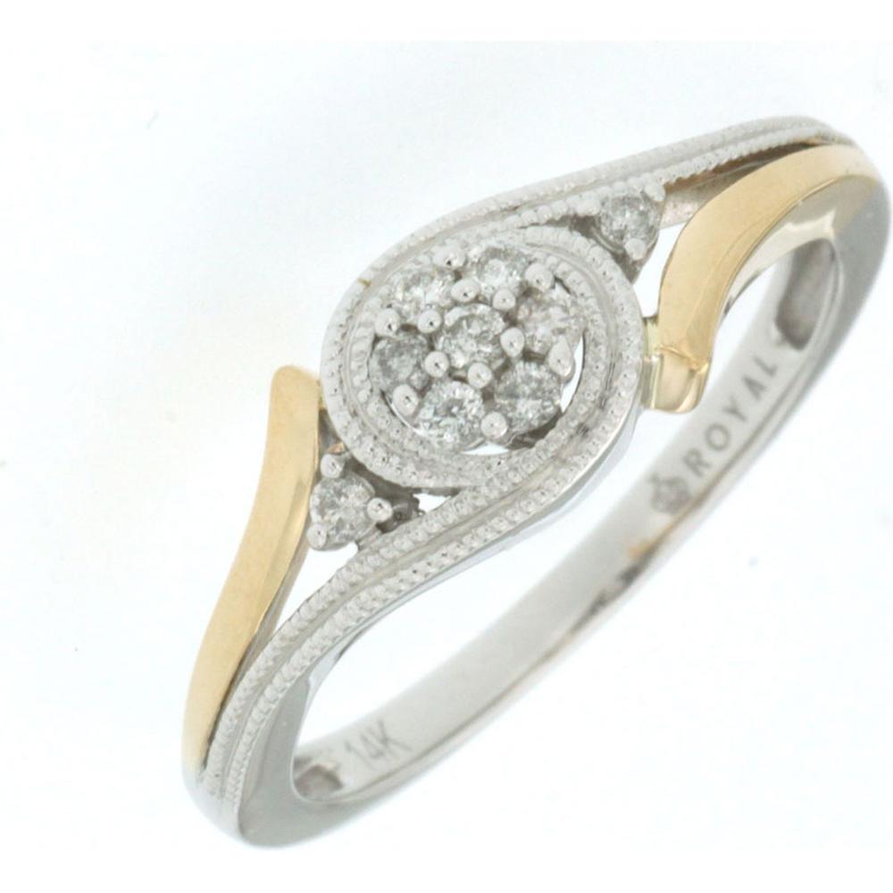 Royal 14K White Gold Diamond Engagement Ring - 0.12 Carat