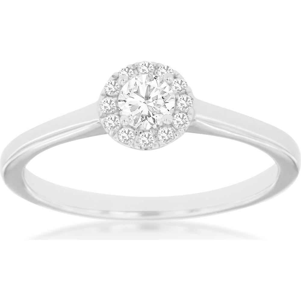 Royal 14K White Gold Diamond Engagement Ring - 0.31 Carat Total Diamond Weight