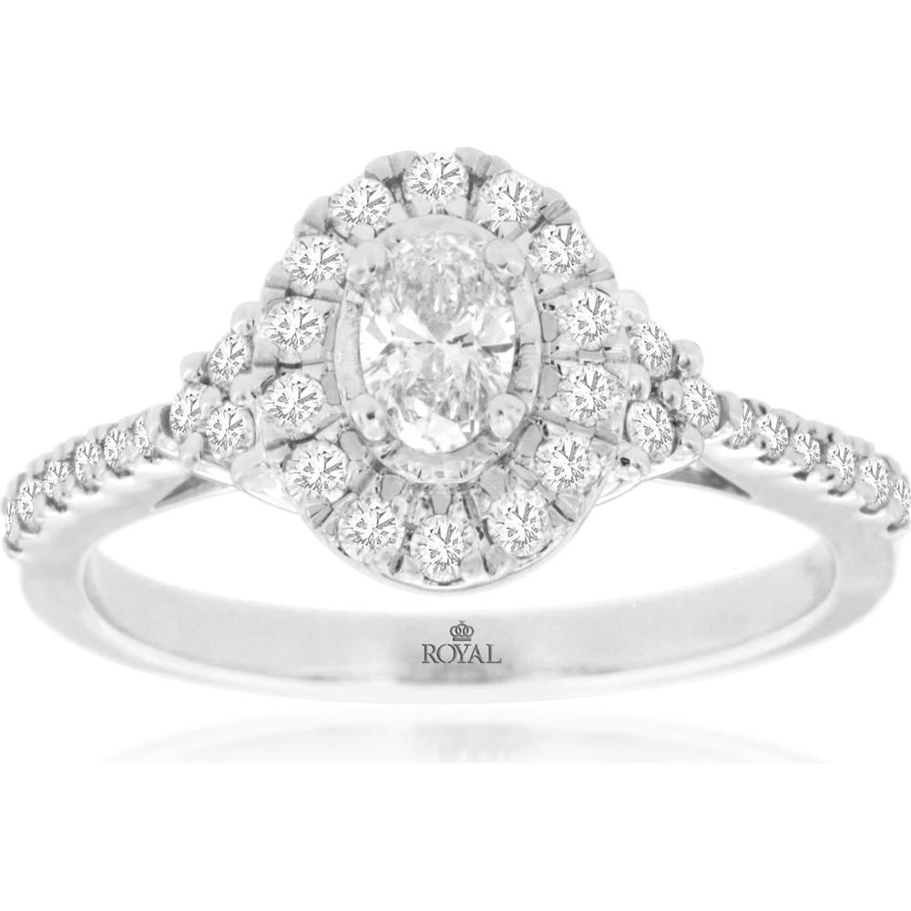 Royal 14K White Gold Diamond Engagement Ring - 0.61 Carat