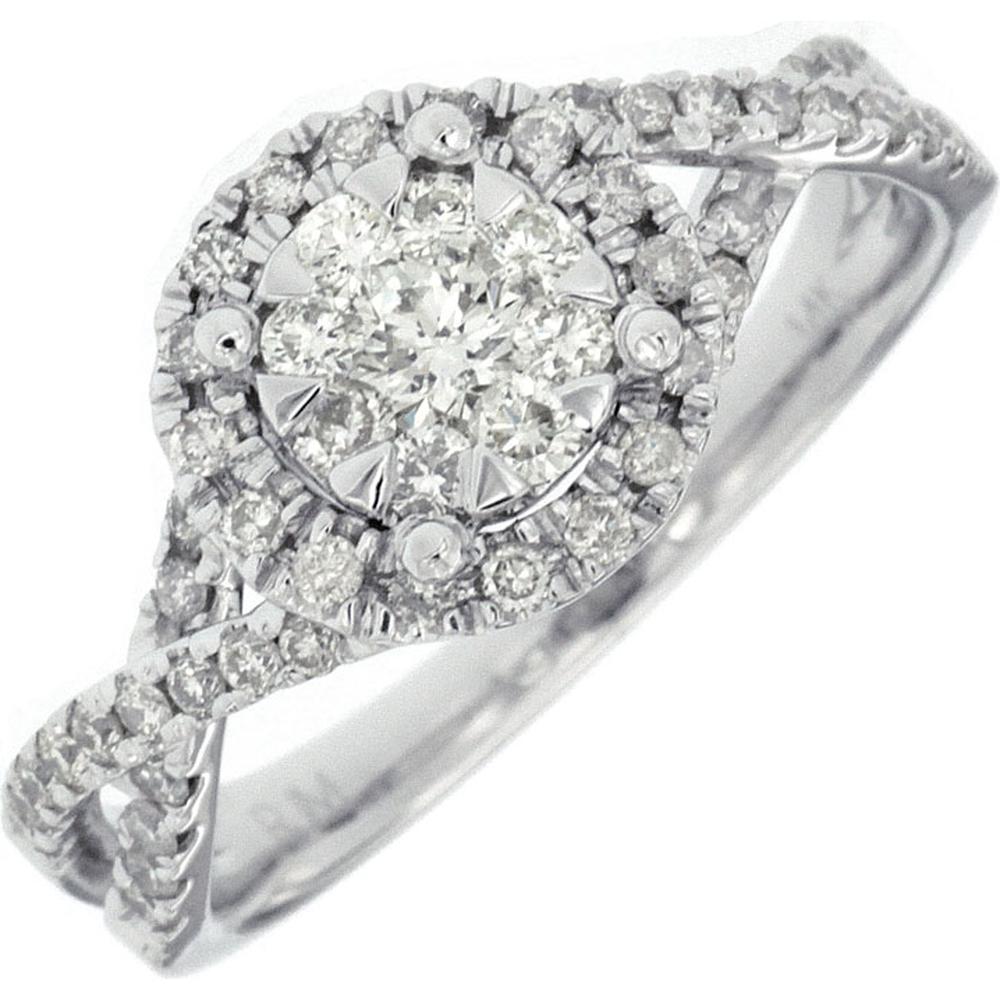 Royal 14K White Gold Diamond Engagement Ring - 0.70 Carat Total Diamond Weight