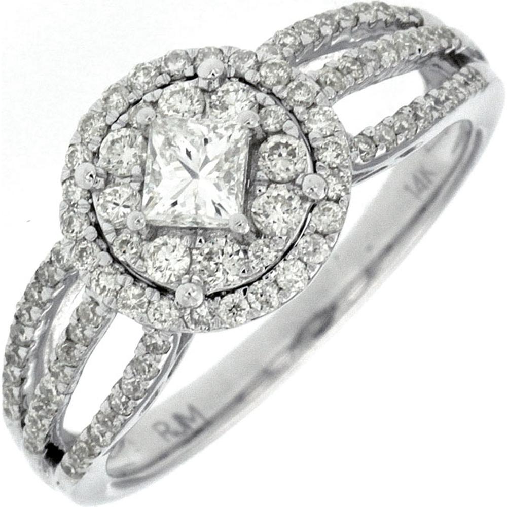 Royal 14K White Gold Diamond Engagement Ring - 0.72 Carat Diamond