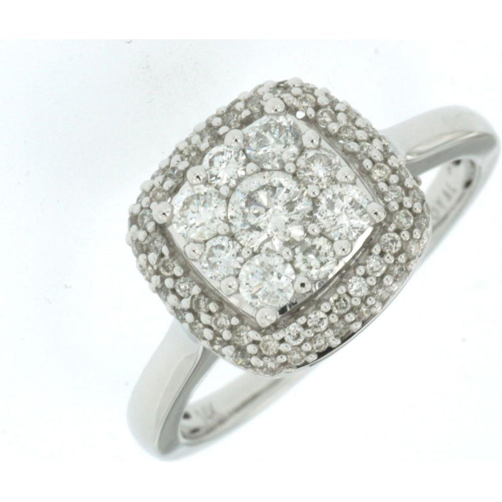 Royal 14K White Gold Diamond Engagement Ring - 0.75 Carat Total Diamond Weight