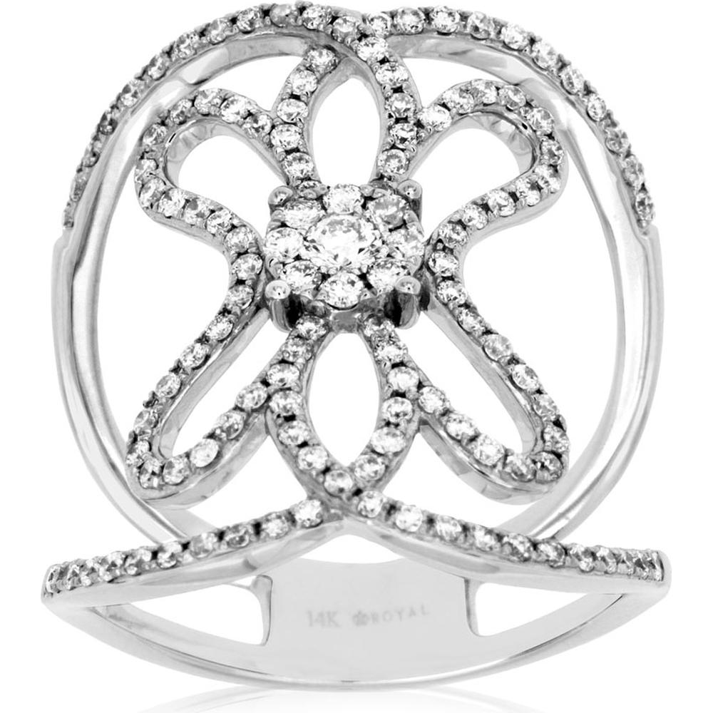 Royal 14K White Gold Diamond Engagement Ring - 0.78 Carat