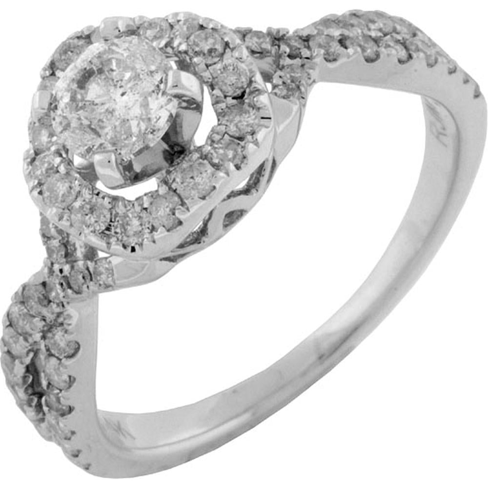 Royal 14K White Gold Diamond Engagement Ring - 1.00 Carat Total Diamond Weight