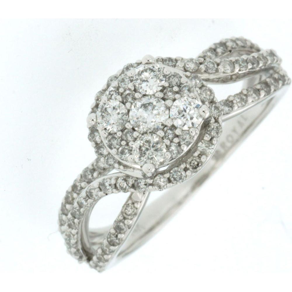 Royal 14K White Gold Diamond Engagement Ring - 1.00 Carat Total Diamond Weight