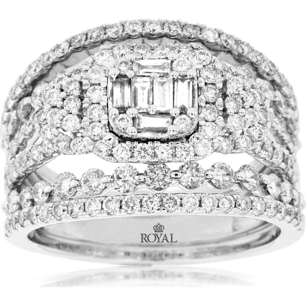 Royal 14K White Gold Diamond Engagement Ring - 1.80 Carat Diamond