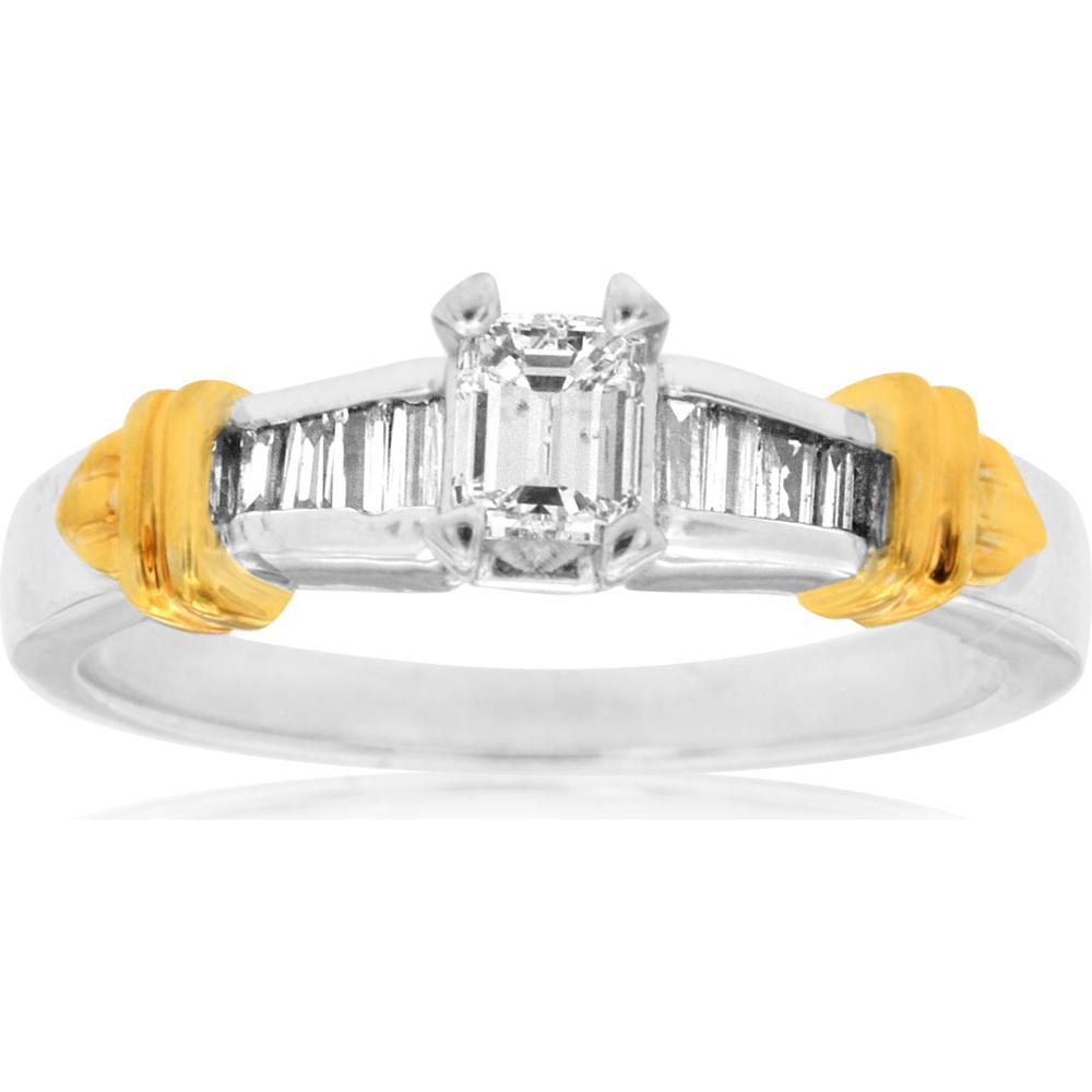 Royal 14K White Gold Diamond Engagement Ring - Eternal Love Brilliance