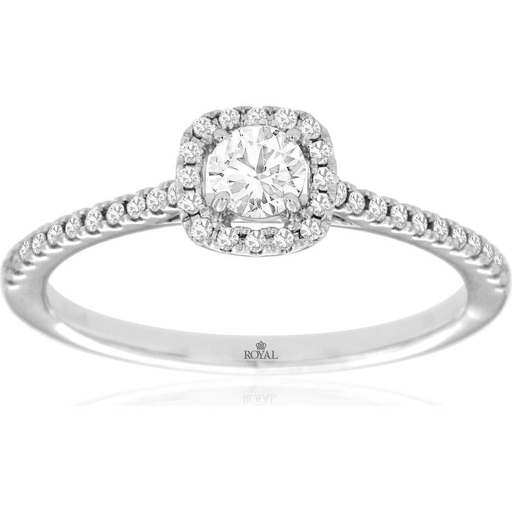 Royal 14K White Gold Diamond Engagement Ring - Eternal Love Brilliance