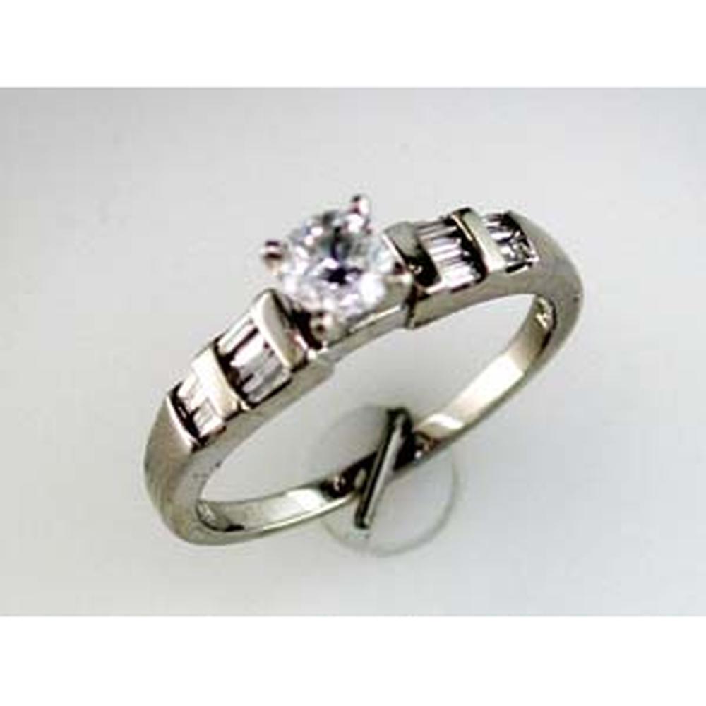 Royal 14K White Gold Diamond Engagement Ring - Radiant Love