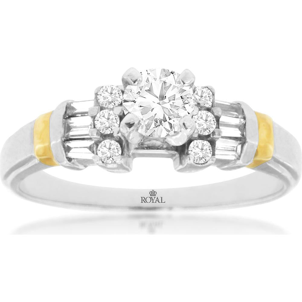 Royal 14K White Gold Diamond Engagement Ring - Sparkling Love Edition