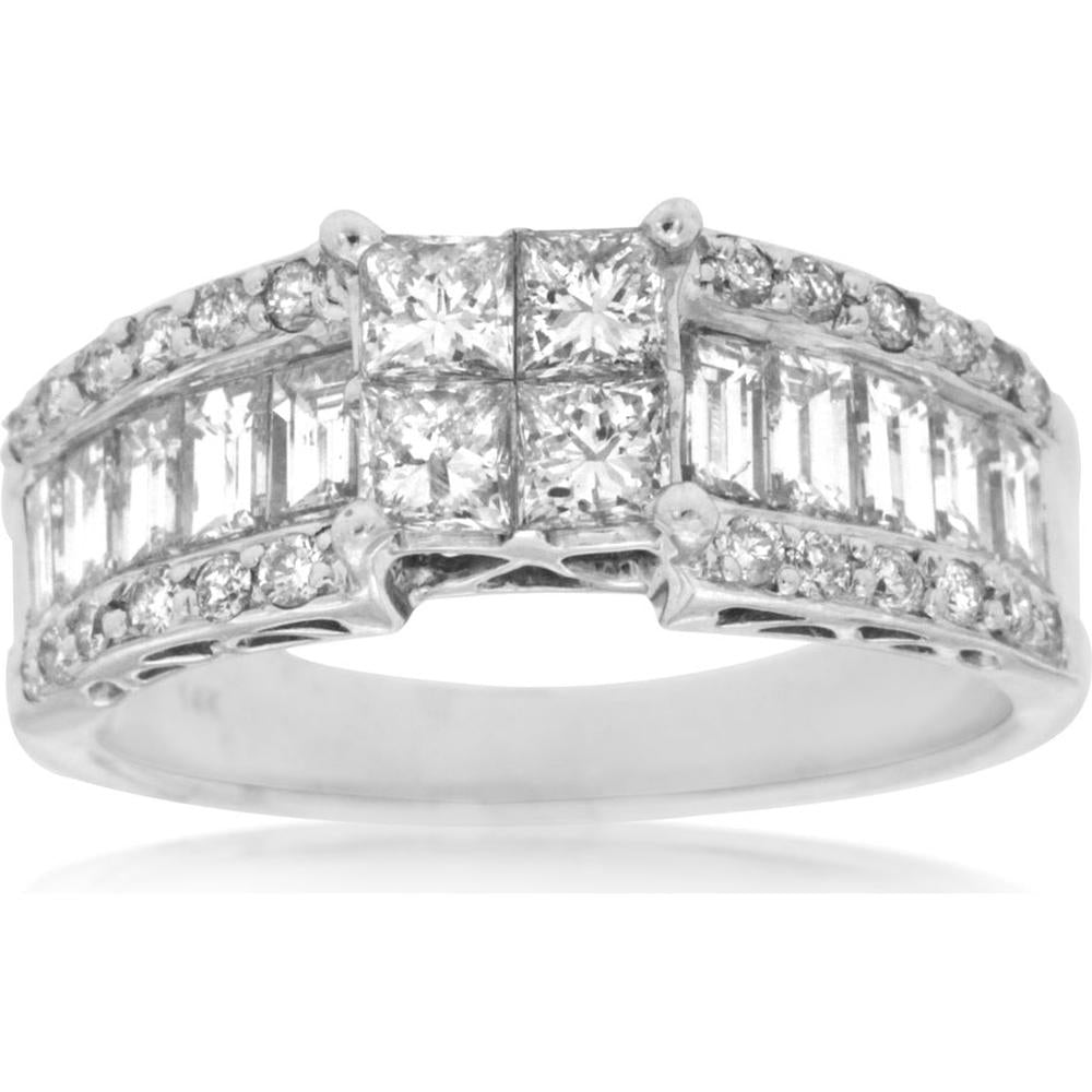 Royal 14K White Gold Diamond Engagement Ring - Timeless Symbol of Love