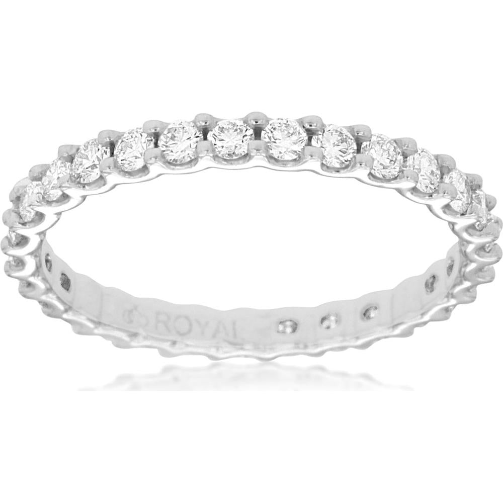 Royal 14K White Gold Diamond Eternity Band - 1.00 Carat Total Diamond Weight