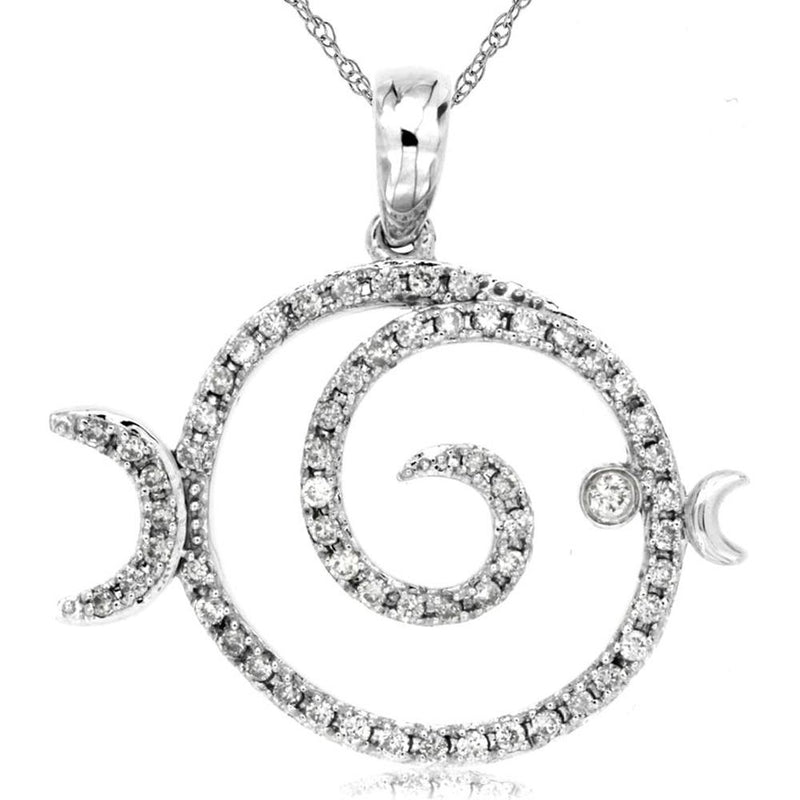 Royal 14K White Gold Diamond Fish Pendant - 0.25 Carat Diamond