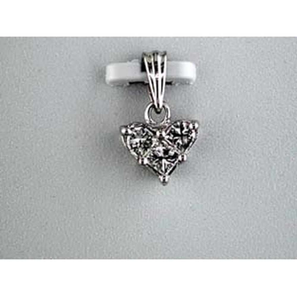 Royal 14K White Gold Diamond Heart Pendant - 0.40 Carat Total Diamond Weight
