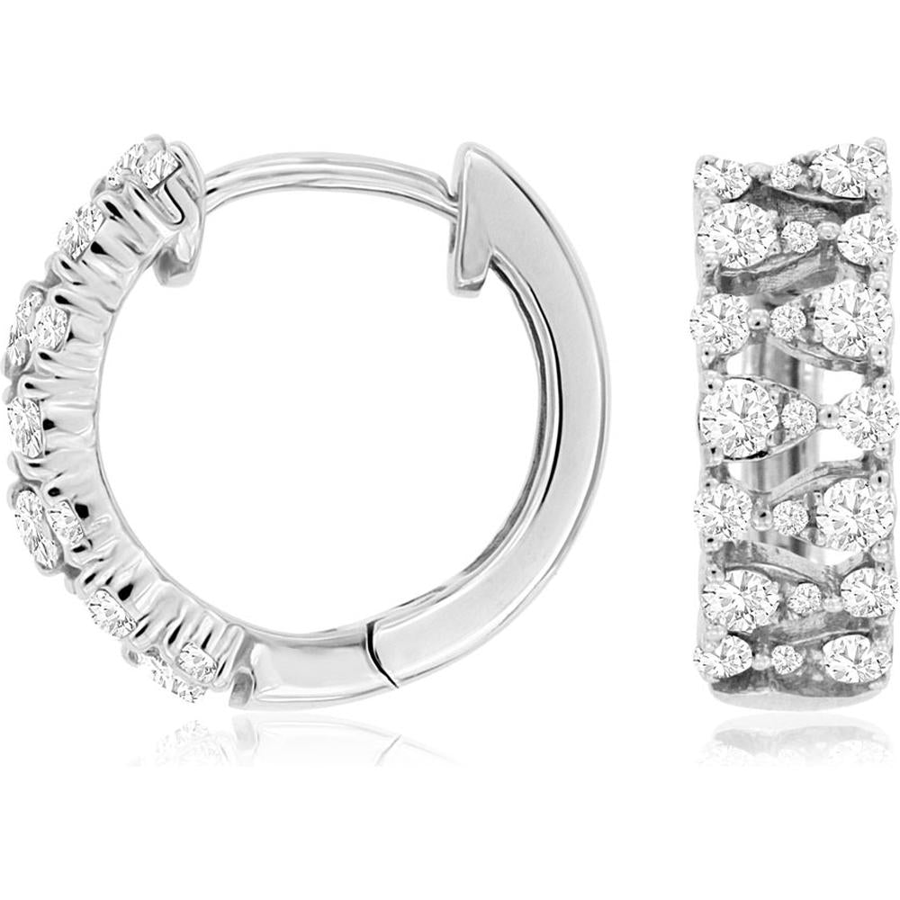 Royal 14K White Gold Diamond Hoops - 0.56 Carat Total Diamond Weight