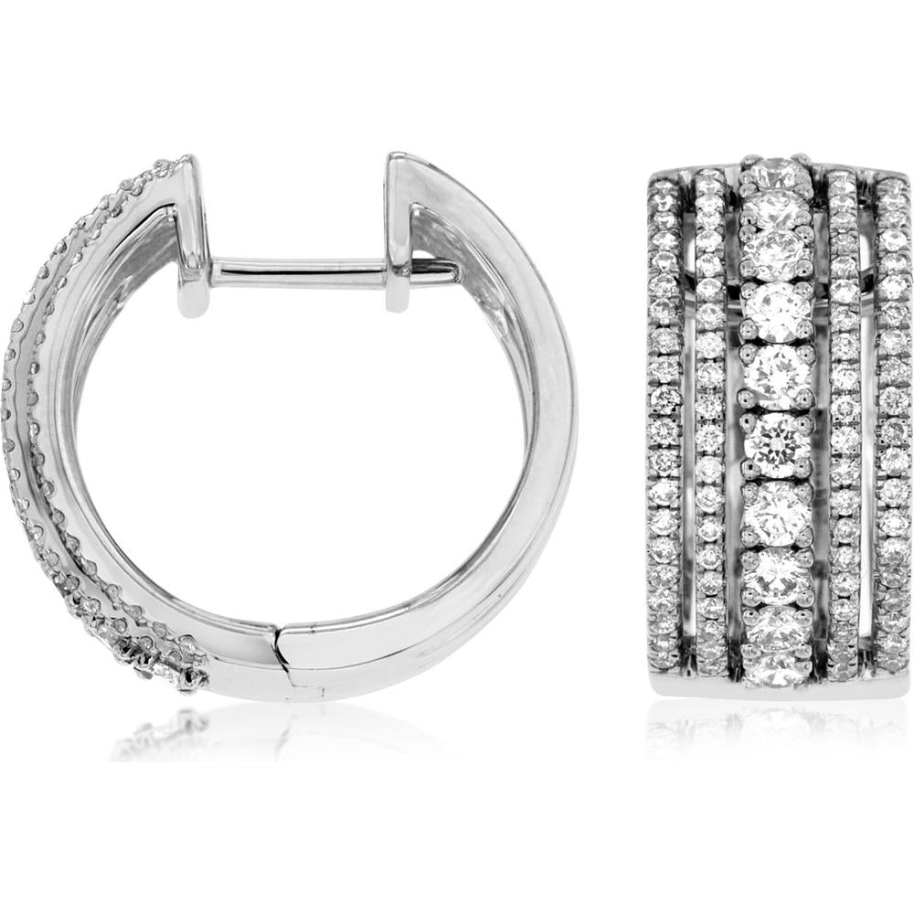 Royal 14K White Gold Diamond Hoops - 1.20 Carat Total Diamond Weight