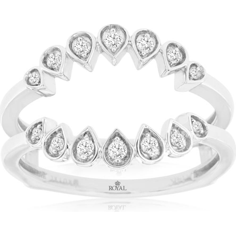 Royal 14K White Gold Diamond Insert Ring - 0.15 Carat