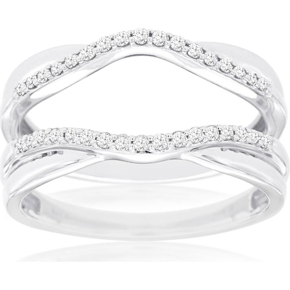Royal 14K White Gold Diamond Insert Ring - 0.20 Carat Total Diamond Weight