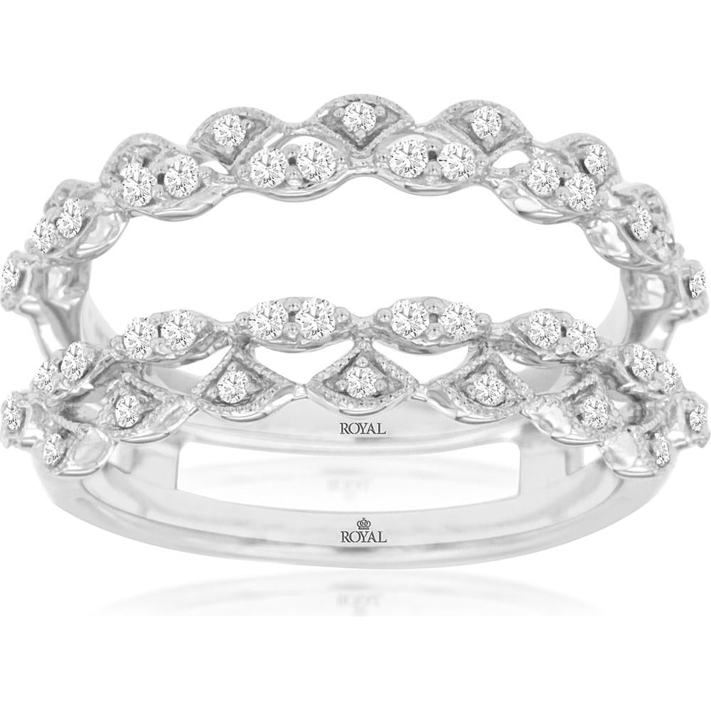 Royal 14K White Gold Diamond Insert Ring - 0.42 Carat Total Diamond Weight