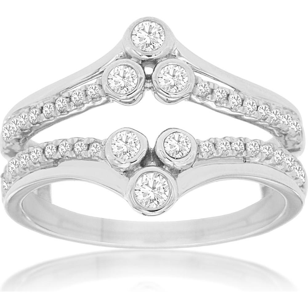 Royal 14K White Gold Diamond Insert Ring - 0.49 Carat Total Diamond Weight