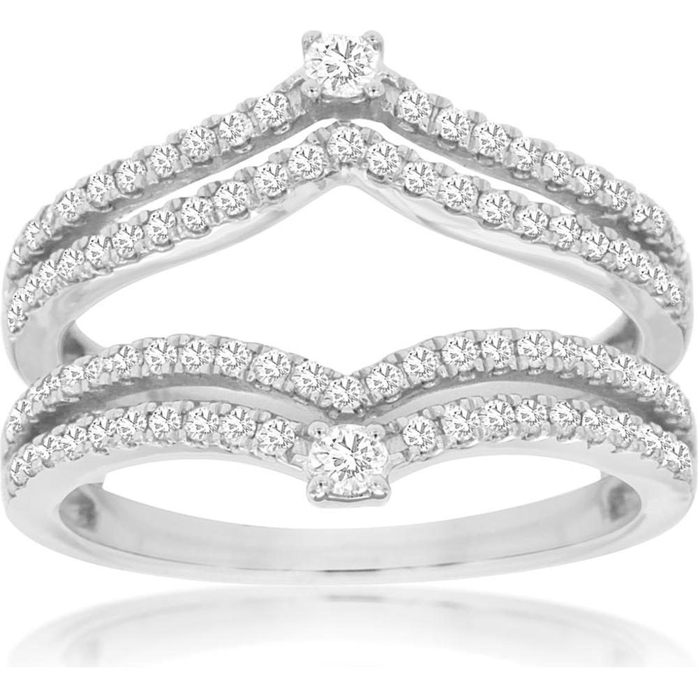 Royal 14K White Gold Diamond Insert Ring - 0.60 Carats Total Diamond Weight