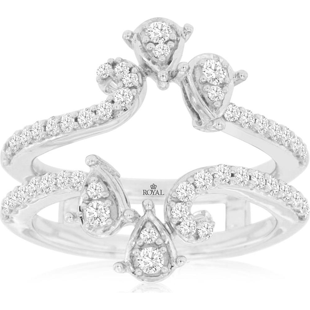 Royal 14K White Gold Diamond Insert Ring - 0.65 Carat Total