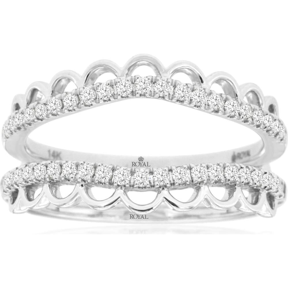 Royal 14K White Gold Diamond Insert Ring - Timeless Elegance