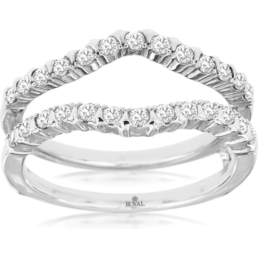 Royal 14K White Gold Diamond Insert Ring with 0.50 Carats Total Diamond Weight