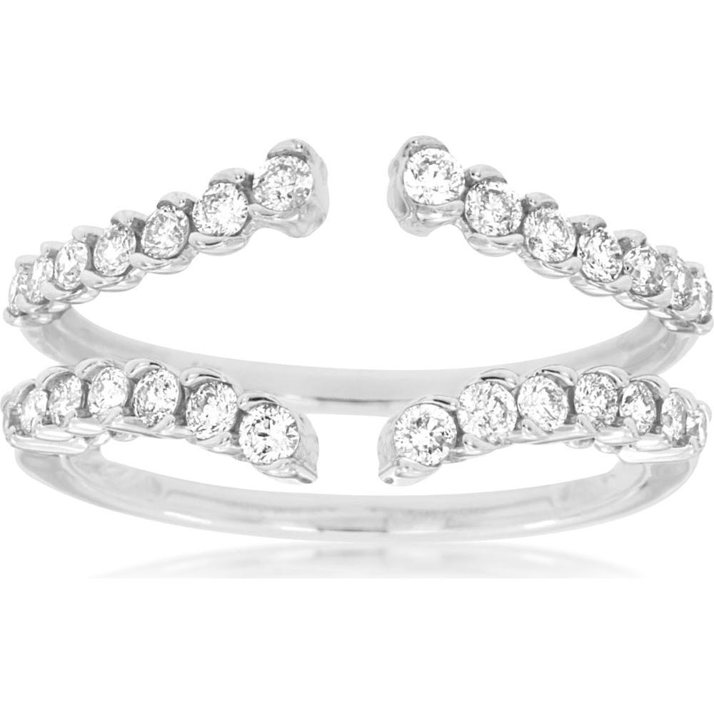 Royal 14K White Gold Diamond Insert Ring with 0.63 Carat Total Weight