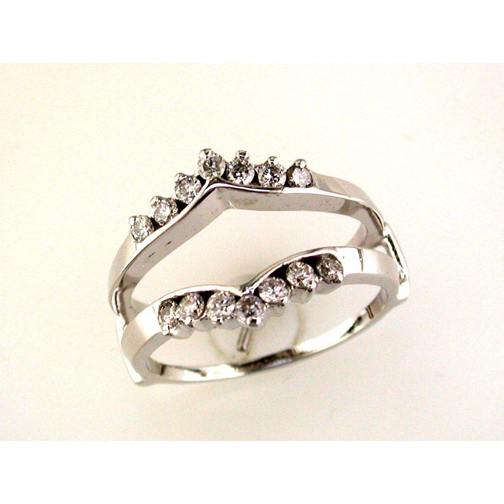 Royal 14K White Gold Diamond Insert Ring with Round Brilliant Diamonds - 0.38 Carats Total Diamond Weight