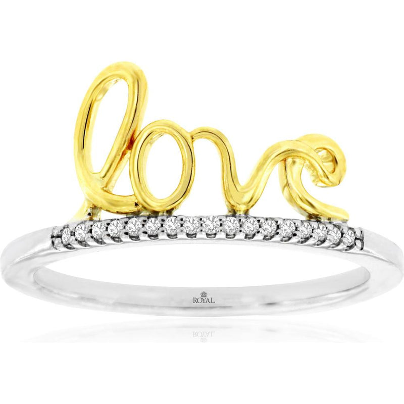 Royal 14K White Gold Diamond Love Ring - Elegant Symbol of Everlasting Love