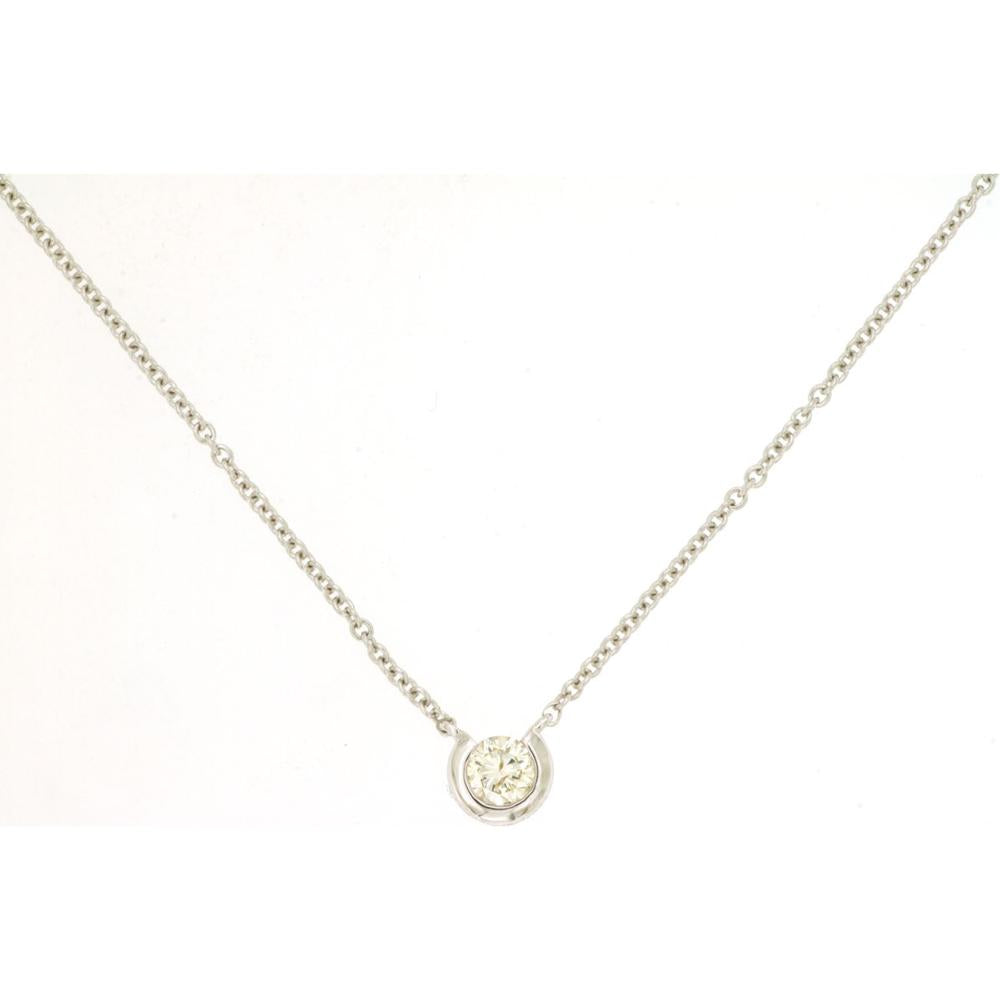 Royal 14K White Gold Diamond Necklace - 0.14 Carats Total Diamond Weight