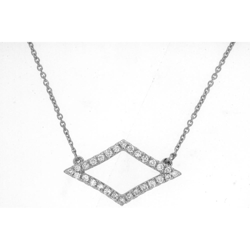 Royal 14K White Gold Diamond Necklace - 0.24 Carat Total Weight