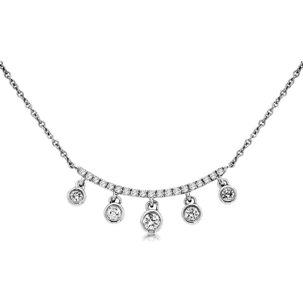 Royal 14K White Gold Diamond Necklace - 0.33 Carat Total Diamond Weight