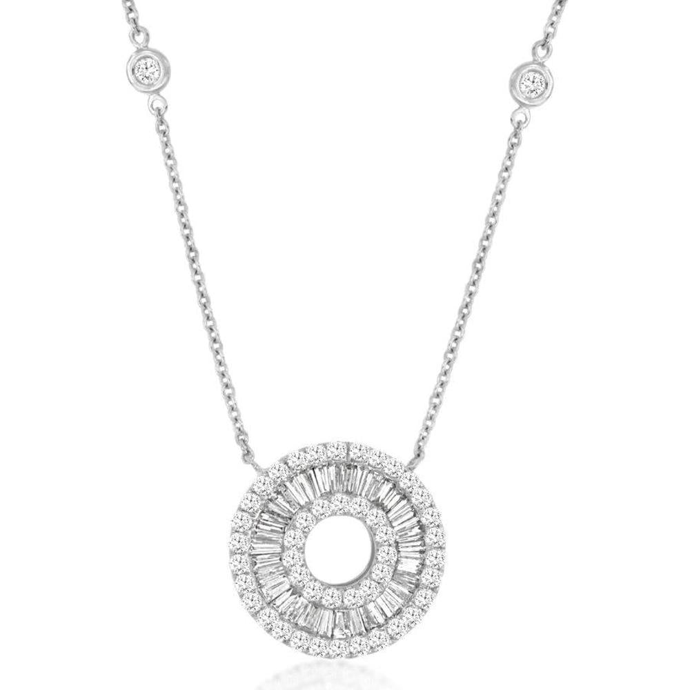 Royal 14K White Gold Diamond Necklace - 1.15 Carat Total Diamond Weight