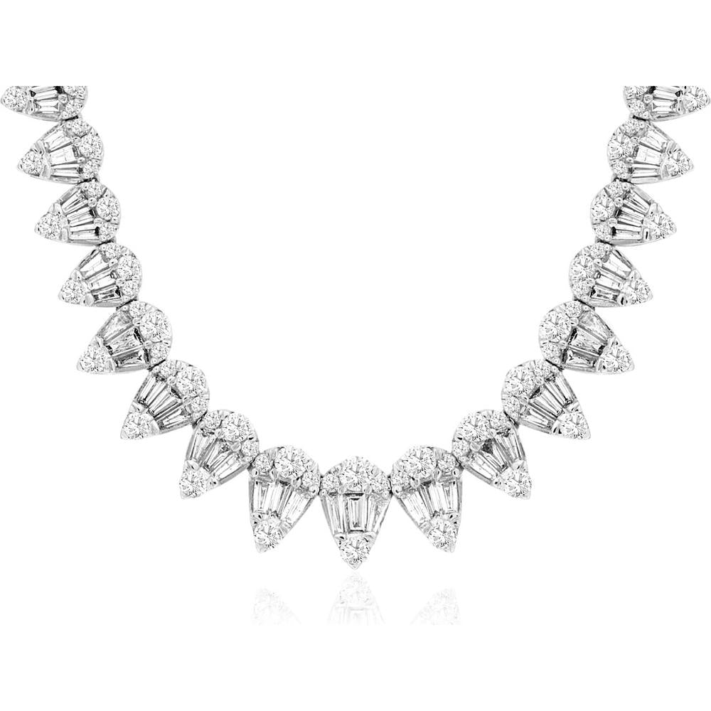 Royal 14K White Gold Diamond Necklace - 4.00 Carat Total Diamond Weight
