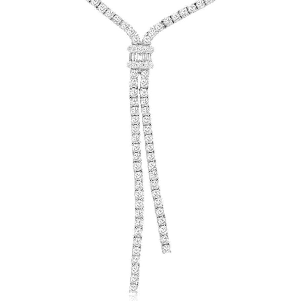 Royal 14K White Gold Diamond Necklace - 7.50 Carats Total Diamond Weight