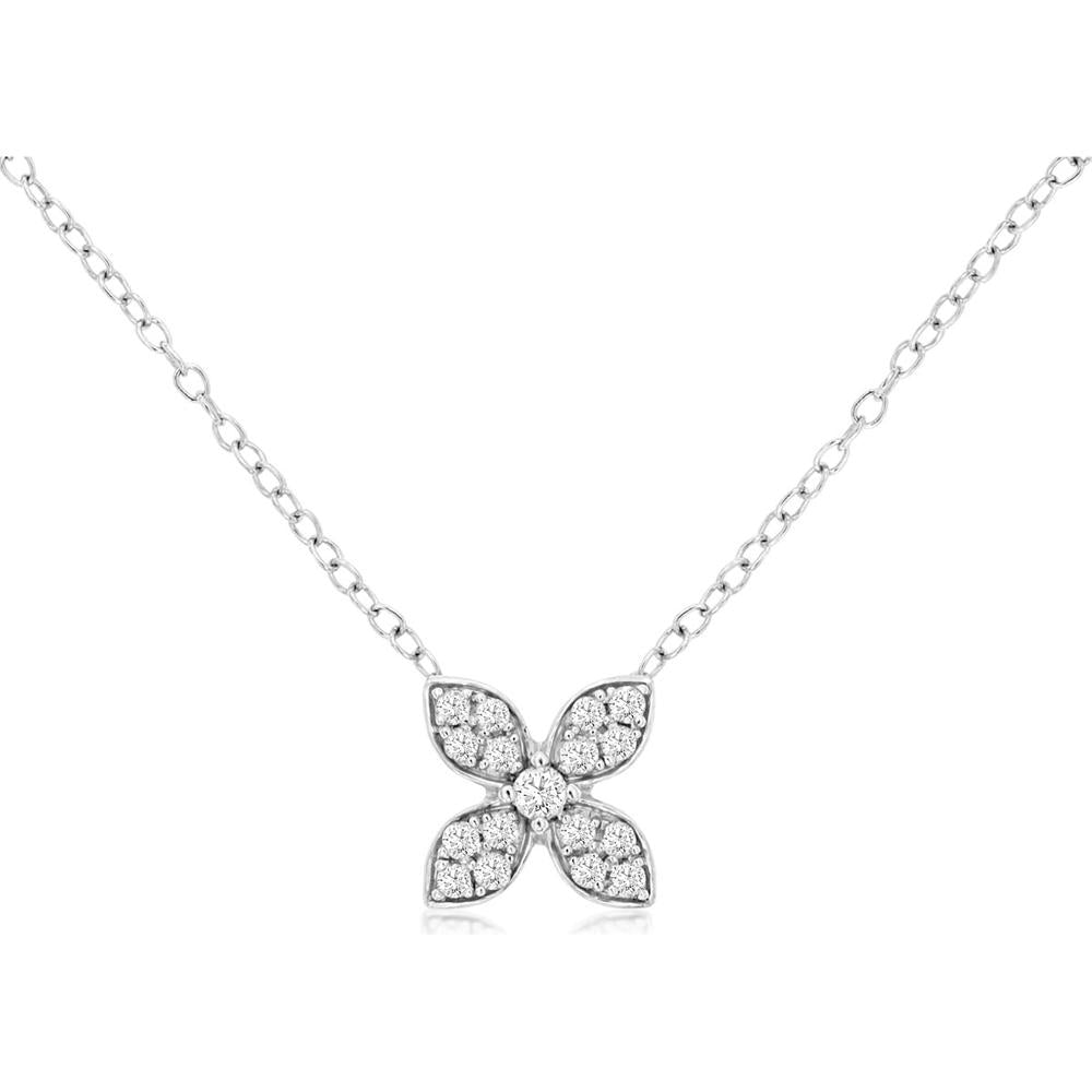 Royal 14K White Gold Diamond Necklace - Timeless Elegance in Every Glittering Facet