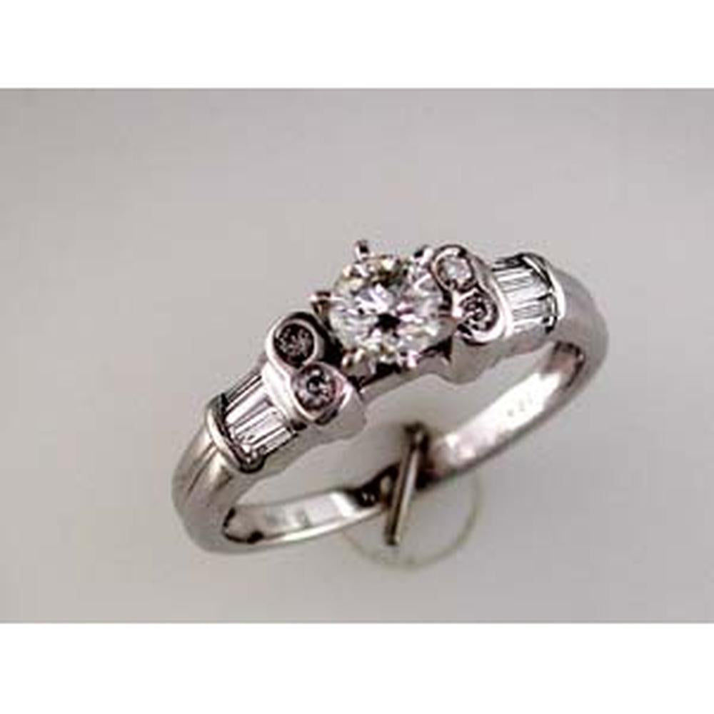 Royal 14K White Gold Diamond Oasis Engagement Ring - 0.39 Carat Center Diamond