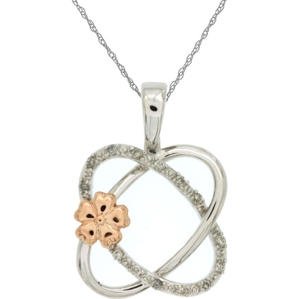Royal 14K White Gold Diamond Pendant - 0.07 Carat Total Weight
