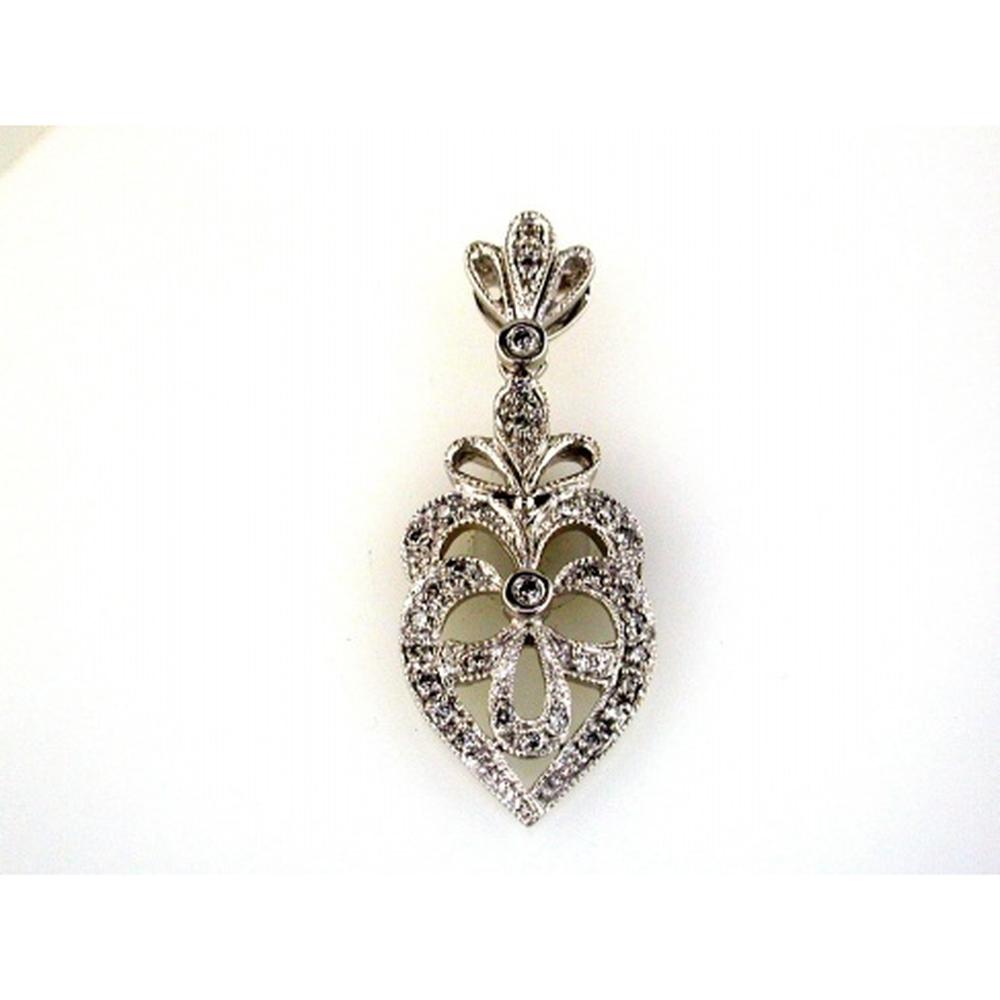 Royal 14K White Gold Diamond Pendant - 0.20 Carat Total Diamond Weight