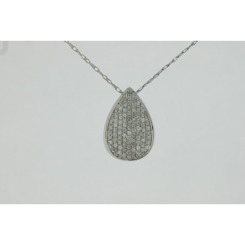 Royal 14K White Gold Diamond Pendant - 0.20 Carat Total Diamond Weight