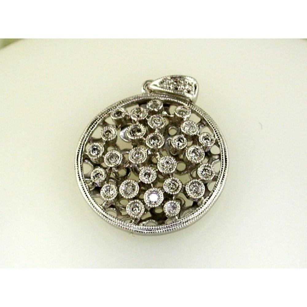 Royal 14K White Gold Diamond Pendant - 0.25 Carat Round-Cut Diamond